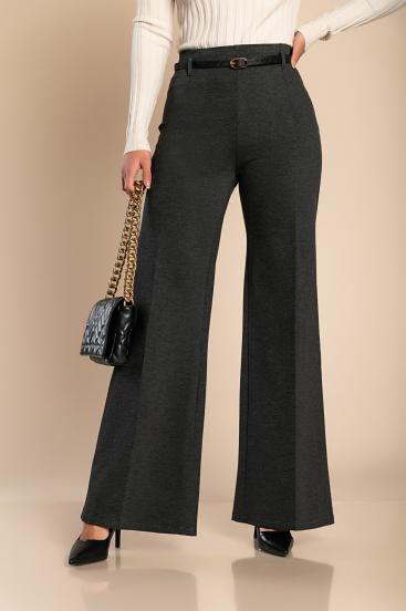 Elegant long trousers with straight leg, gray