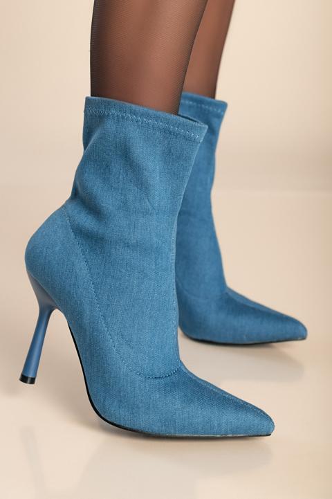 High heel ankle boots, blue