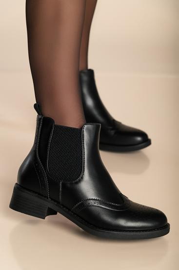 Classic faux leather ankle boots, black