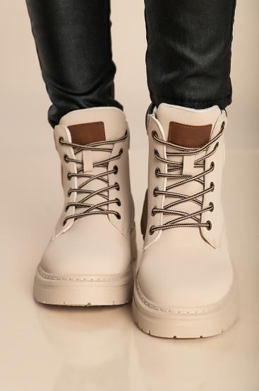 Lace-up ankle boots, khaki