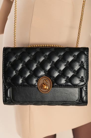 Small bag with quilted detail, black