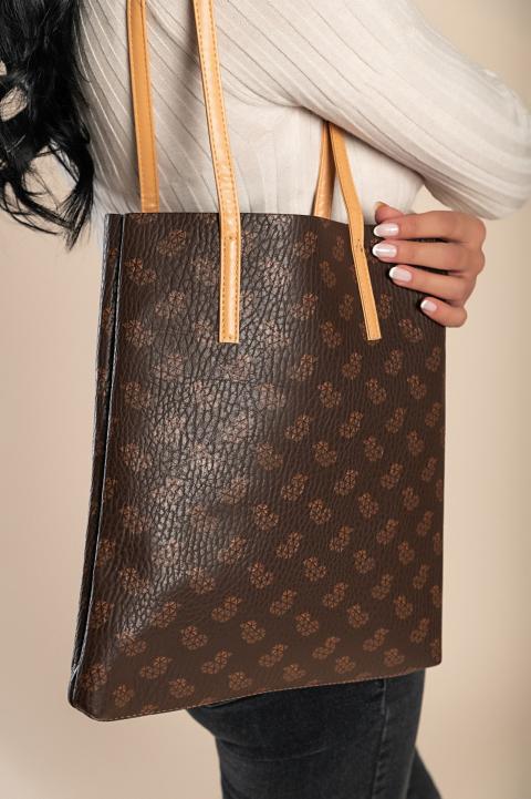 Bag with print, brown