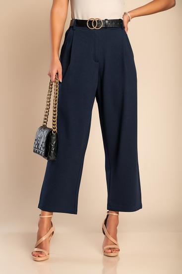 Elegant trousers with straight leg, blue