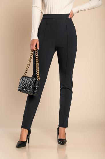 Elegant trousers with elastic waist, black