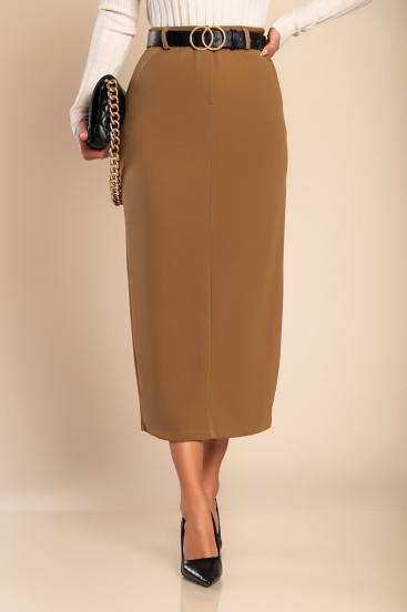 Elegant midi skirt, camel