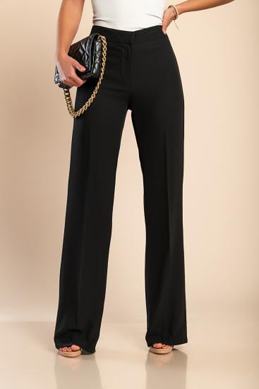 Elegant long trousers with straight leg, black
