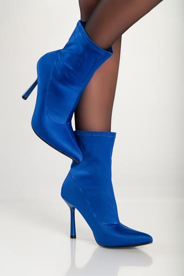 High-heeled ankle boots, blue