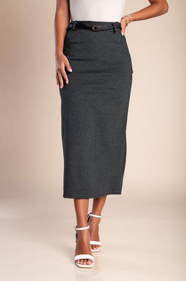 Elegant midi skirt, gray