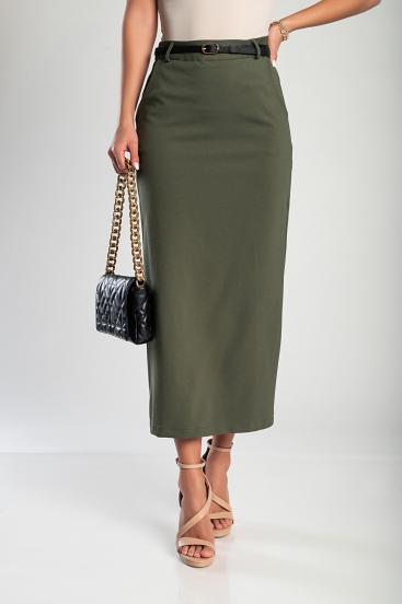Elegant midi skirt, olive