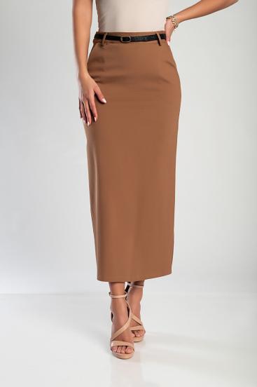 Elegant midi skirt, camel