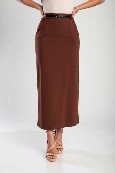 Elegant midi skirt, brown