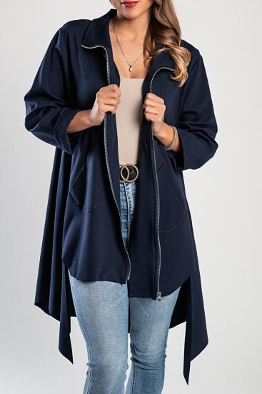 Short coat with zipper, dark blue