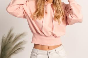 Hooded sweatshirt Belluna, light pink