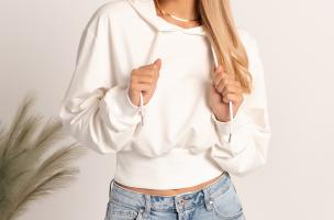 Hooded sweatshirt Belluna, white