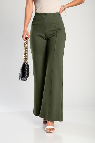 Elegant long trousers, olive