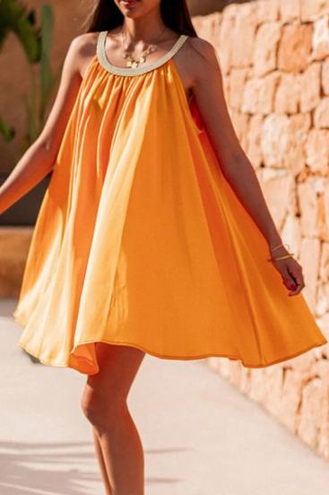 Loose mini dress, orange