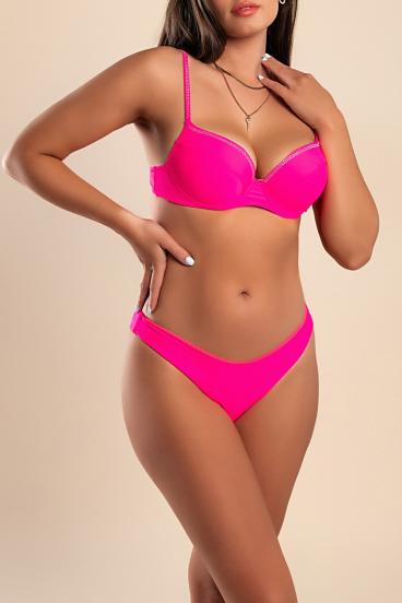 Two-piece swimsuit with padded bra, pink