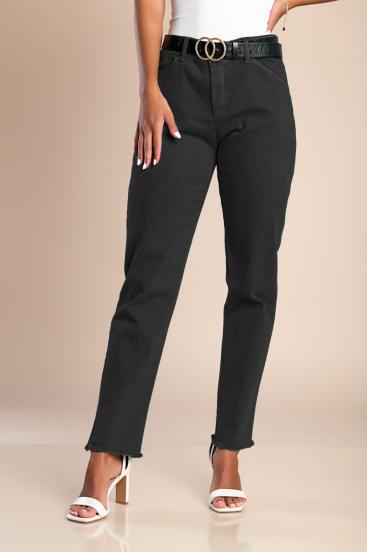Skinny cotton pants, black
