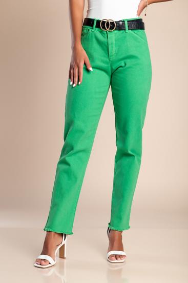 Slim fit cotton trousers, green