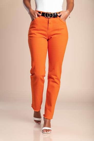 Skinny cotton pants, orange