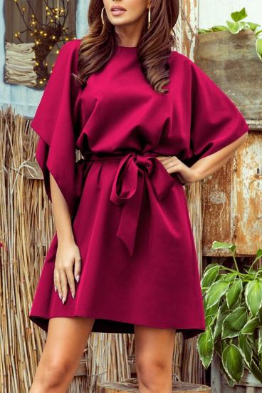 Elegant mini dress, burgundy