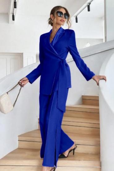 Elegant blazer and pants set, royal blue