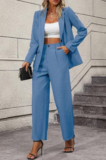 Elegant blazer and pants set,  blue