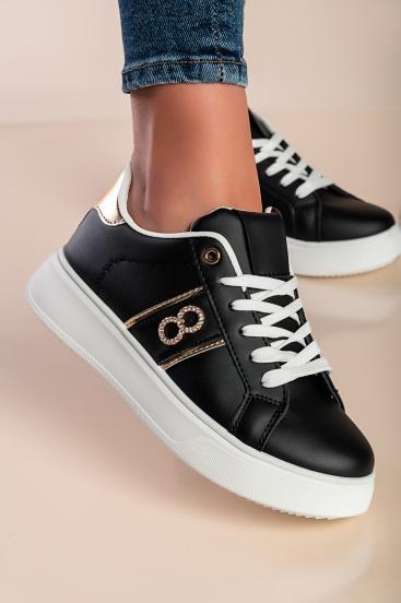 Fashion sneakers with decorative detail, black