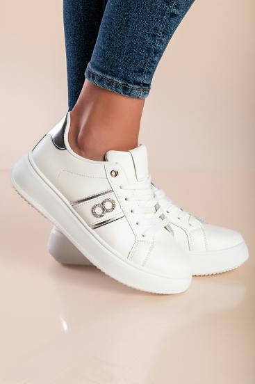 Fashion sneakers with decorative detail, white
