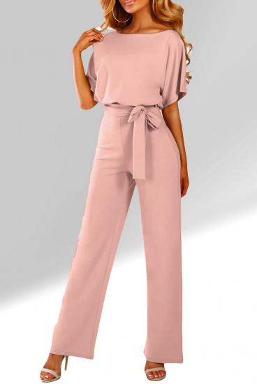 Short sleeve jumpsuit Nelia, light pink