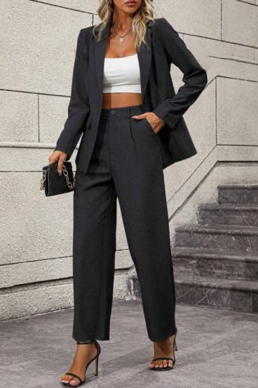 Elegant blazer and pants set, black