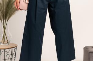 Elegant trousers with wide legs Mancha, dark blue