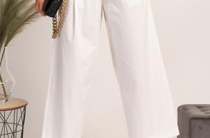 Elegant trousers with wide legs Mancha, white
