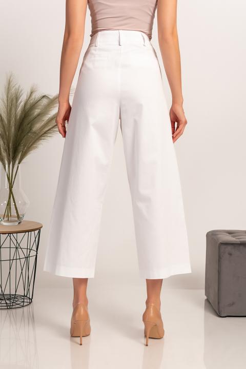 Elegant trousers with wide legs Mancha, white