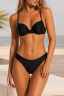Two-piece swimsuit with rhinestones, black