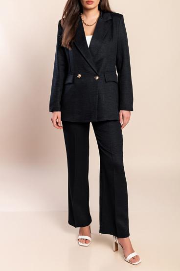 Elegant blazer and pants set, black