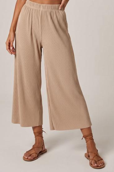 Elegant pleated trousers, beige