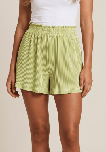 Elastic waist shorts, Light green