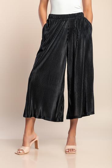 Elegant pleated trousers, black