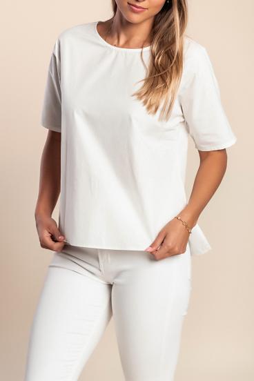 Short-sleeved blouse, white