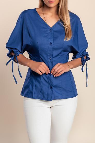 Blouse with 3/4 sleeves, blue