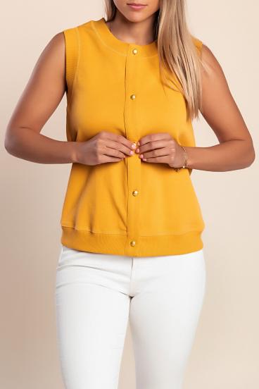 Sleeveless top, mustard