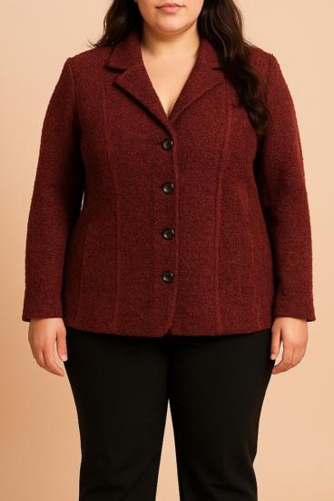 Short coat with buttons, burgundy