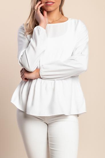Long-sleeved blouse, white