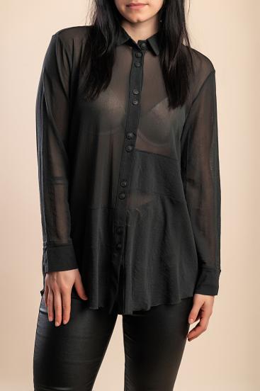 Sheer blouse, olive