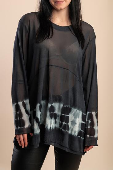Sheer tunic, black
