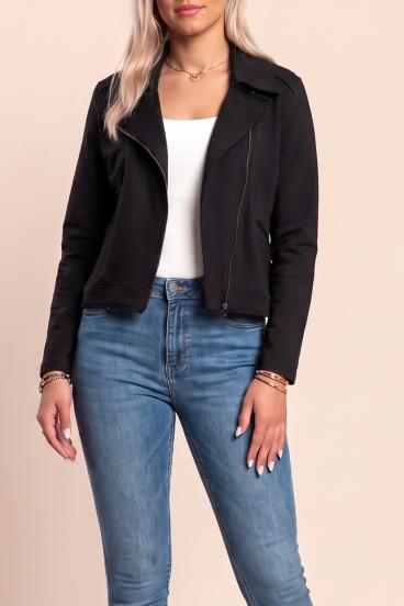 Zip-up top, black