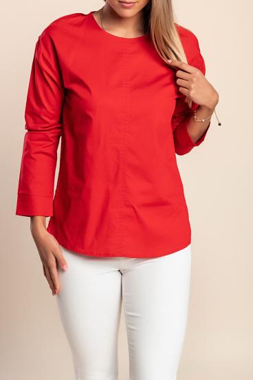 Long-sleeved blouse, red