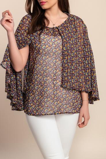 Printed blouse, burgundy