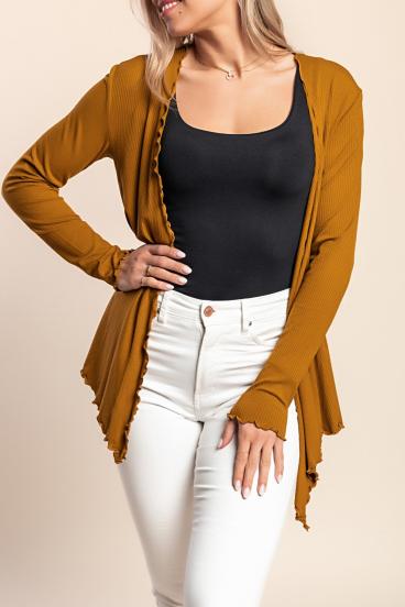 Cardigan, mustard